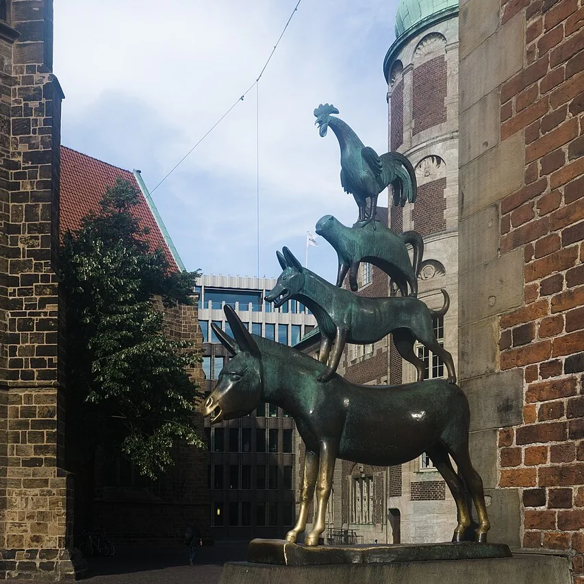 Die Bremer Stadtmusikanten am Bremer Rathaus